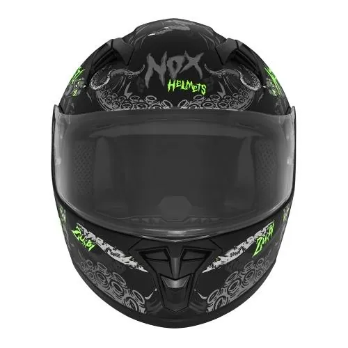NOX casque intégral enfant moto scooter N731 ZUMBI noir mat / rouge