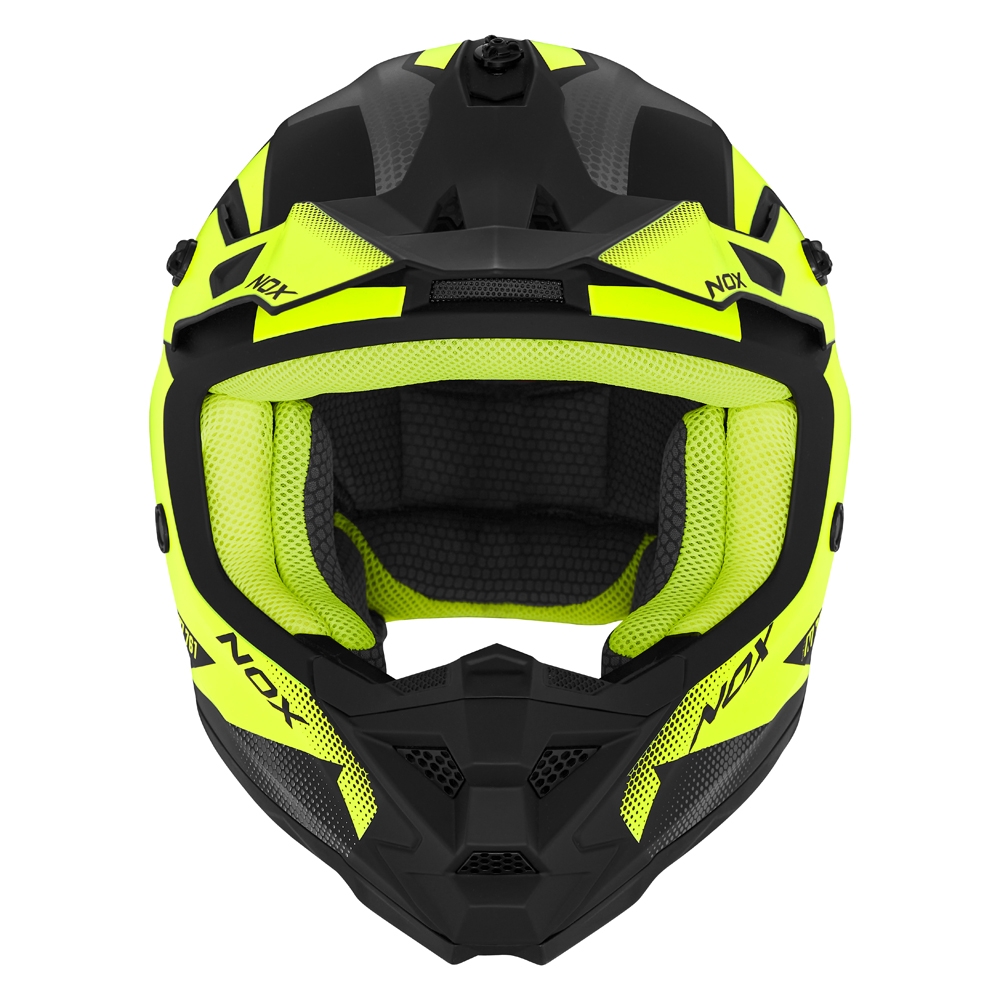NOX cross child helmet moto scooter N710 FUSION matt black / fluorescent yellow