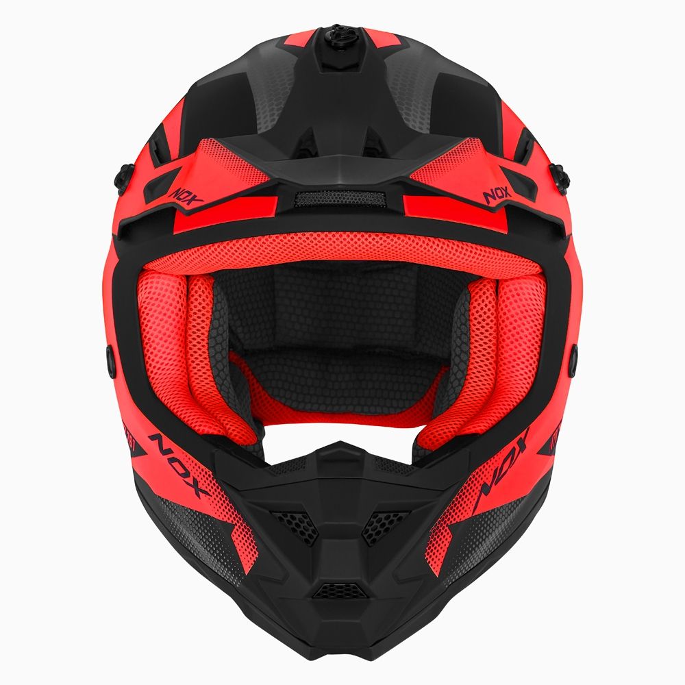 NOX casque cross enfant moto scooter N710 FUSION noir mat / rouge