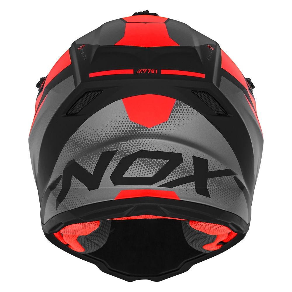 NOX casque cross enfant moto scooter N710 FUSION noir mat / rouge