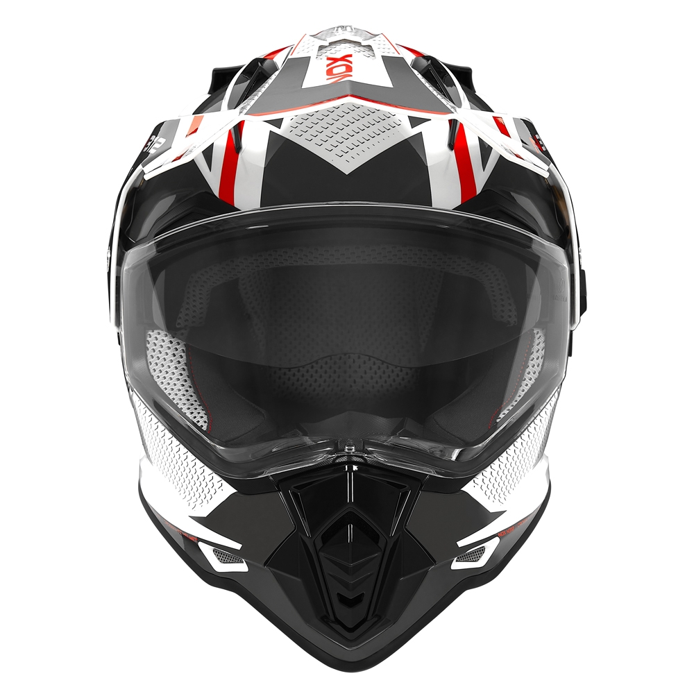 NOX motorcycle cross helmet N312 DRONE white / red
