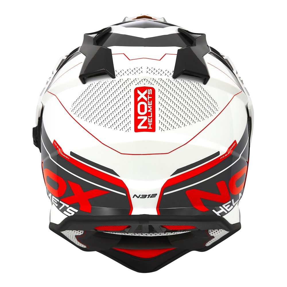 NOX casque cross moto N312 DRONE blanc / rouge