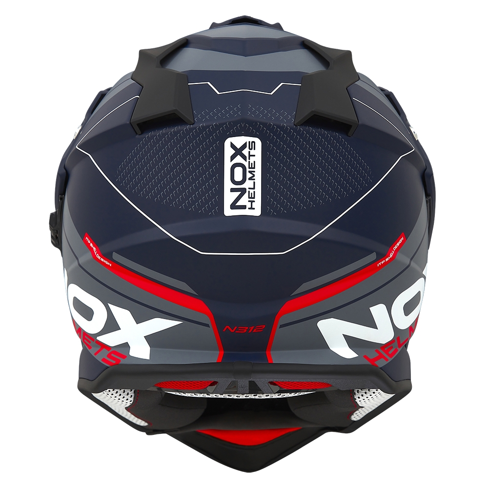 NOX casque cross moto N312 DRONE bleu mat / rouge