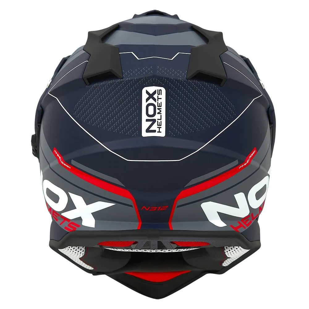 NOX casque cross moto N312 DRONE bleu mat / rouge