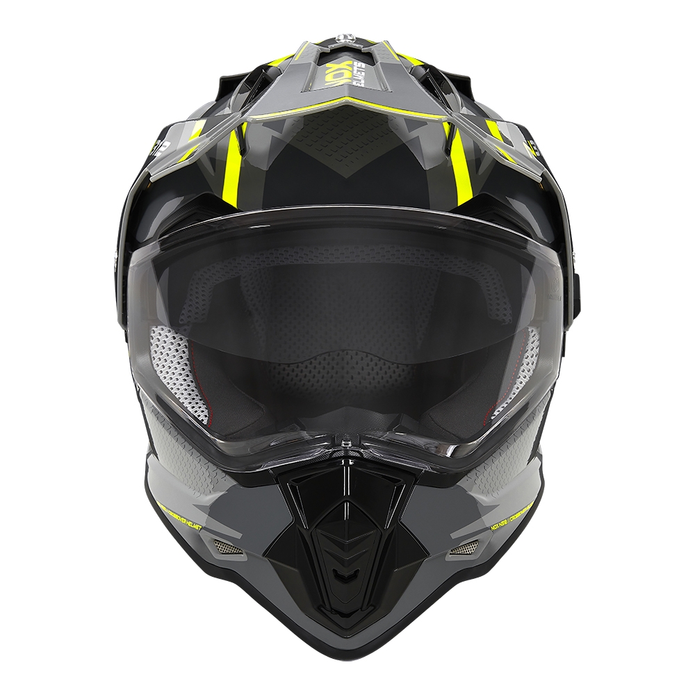 NOX motorcycle cross helmet N312 DRONE nardo gray / yellow