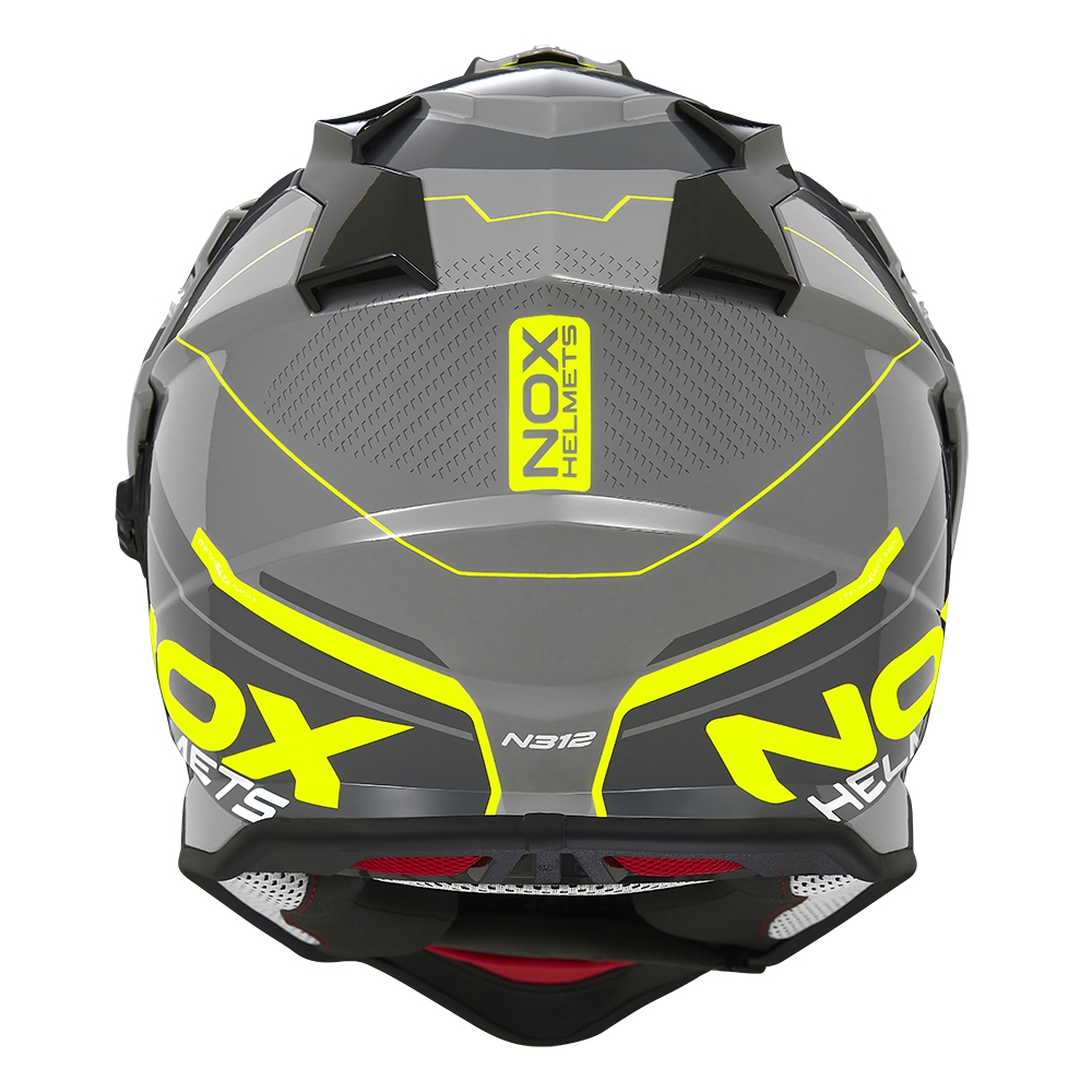 NOX casque cross moto N312 DRONE gris nardo / jaune