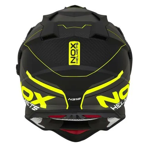NOX casque cross moto N312 DRONE noir mat / jaune