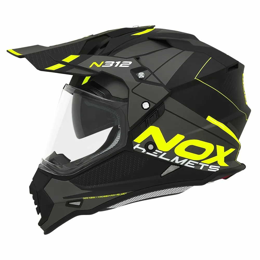 NOX motorcycle cross helmet N312 DRONE matt black / yellow