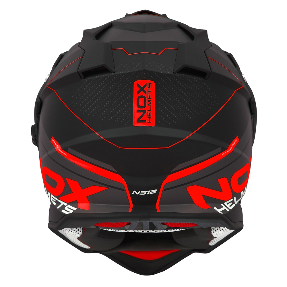 NOX casque cross moto N312 DRONE noir mat / rouge