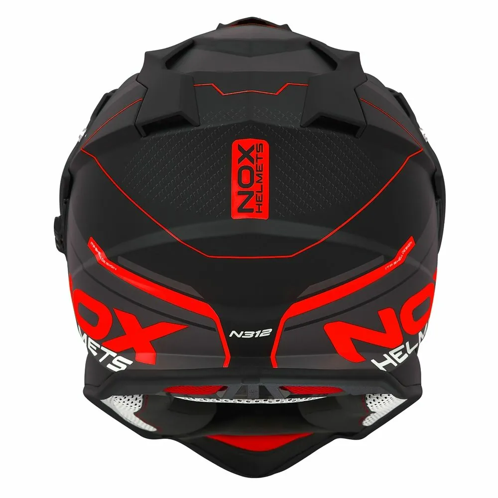 NOX motorcycle cross helmet N312 DRONE matt black / red