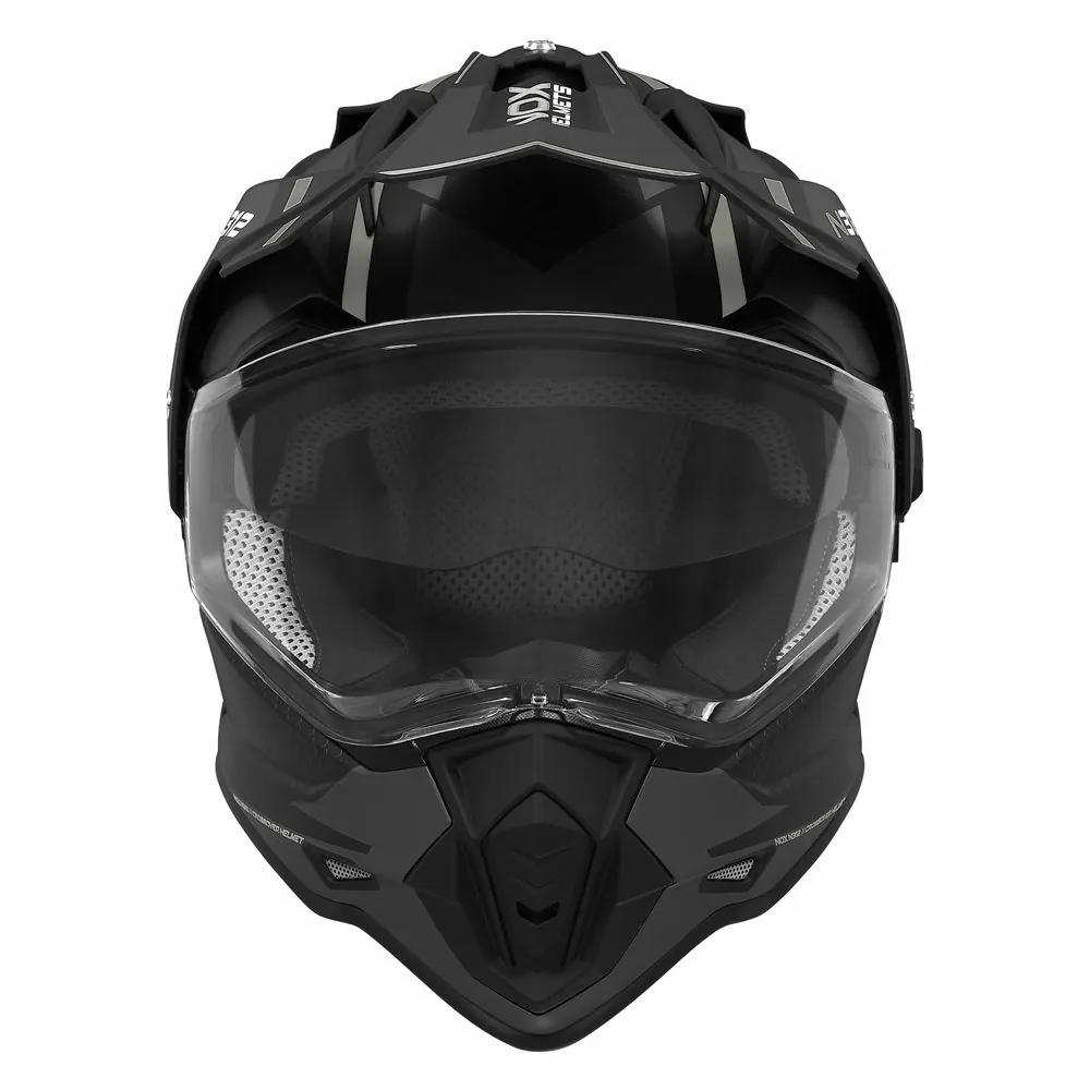 NOX casque cross moto N312 DRONE noir mat / rouge