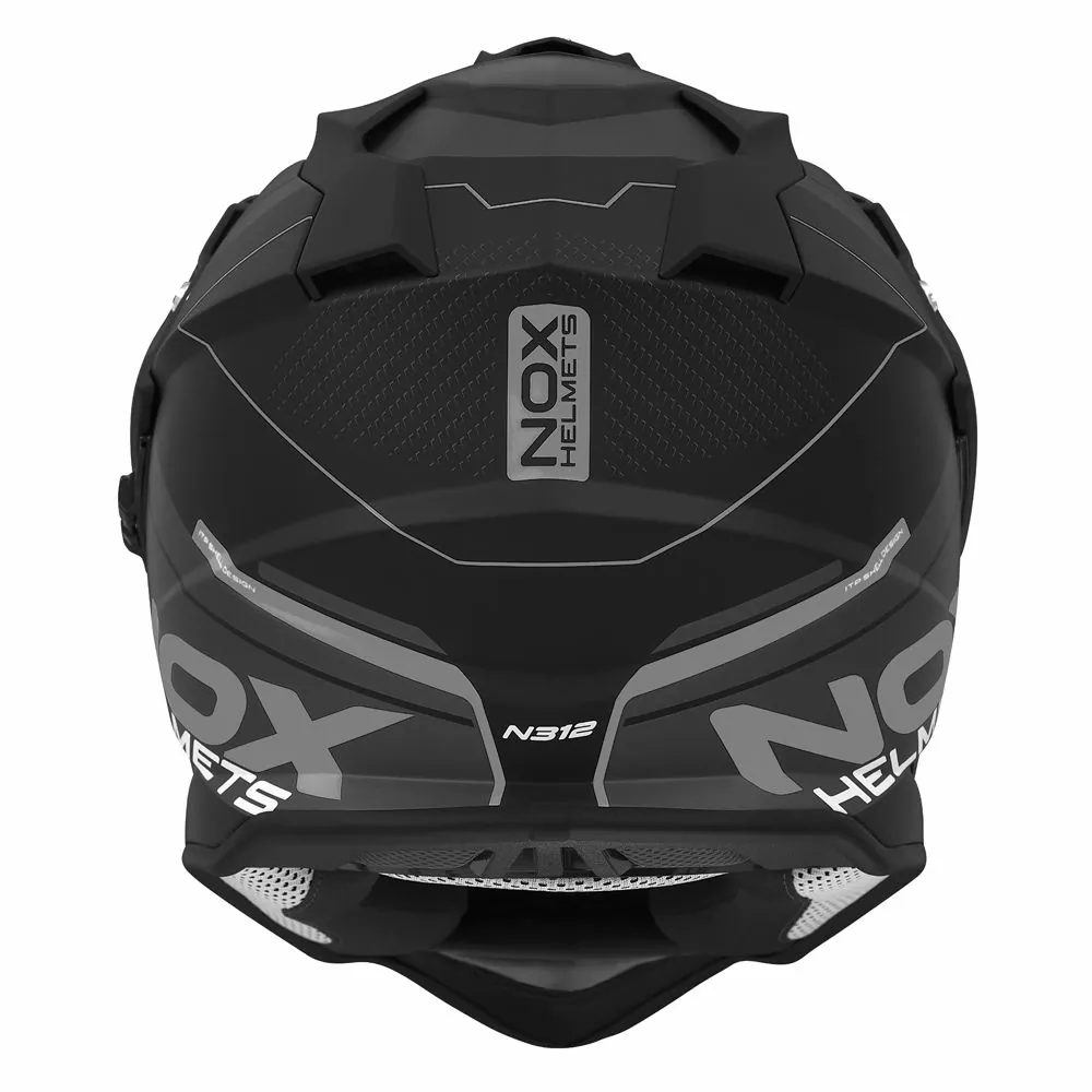 NOX casque cross moto N312 DRONE noir mat / rouge
