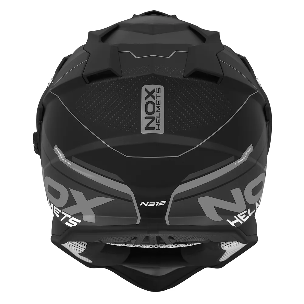 NOX motorcycle cross helmet N312 DRONE matt black / red