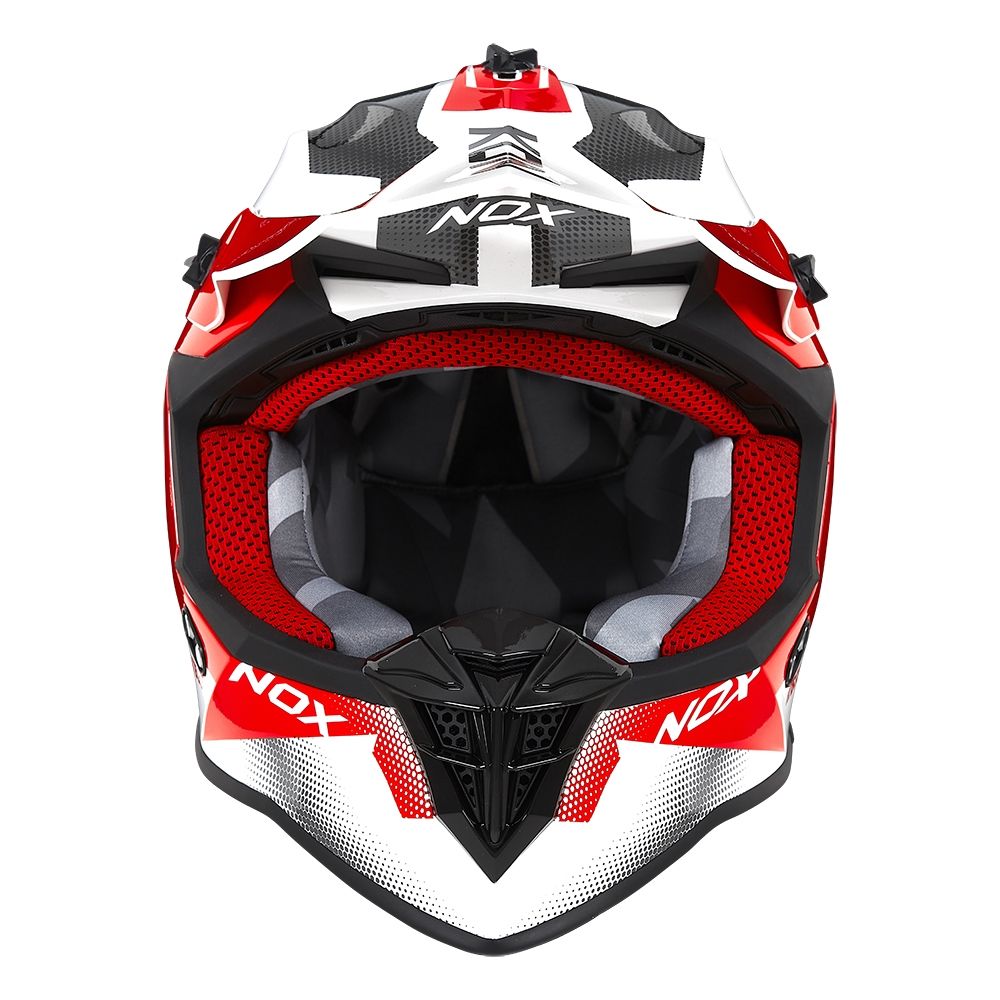 NOX casque cross moto N633 FUSION blanc / rouge