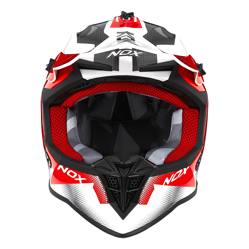 NOX motorcycle cross helmet N633 FUSION white / red