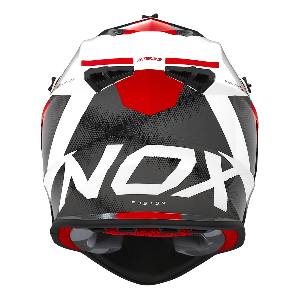 NOX casque cross moto N633 FUSION blanc / rouge
