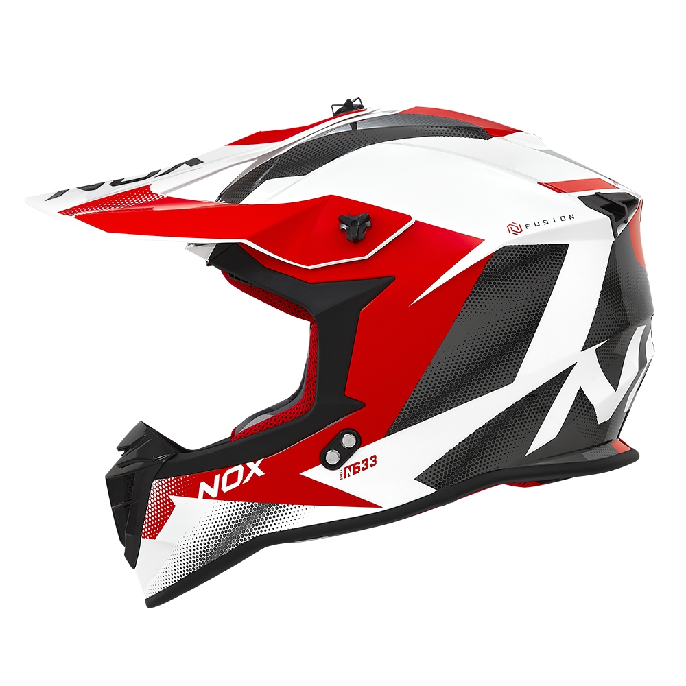 NOX casque cross moto N633 FUSION blanc / rouge