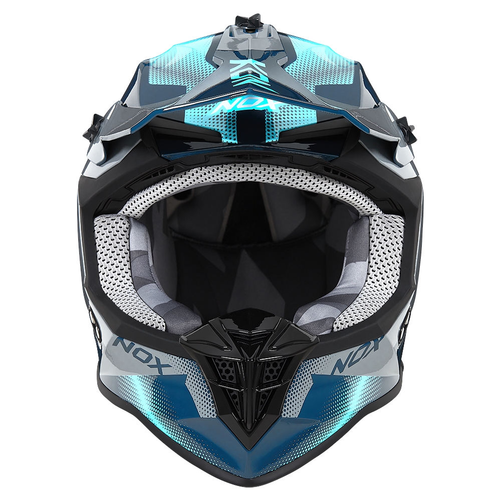NOX motorcycle cross helmet N633 FUSION gray nardo / iridium pink