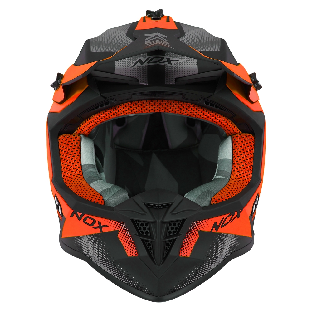 NOX motorcycle cross helmet N633 FUSION matt black / orange