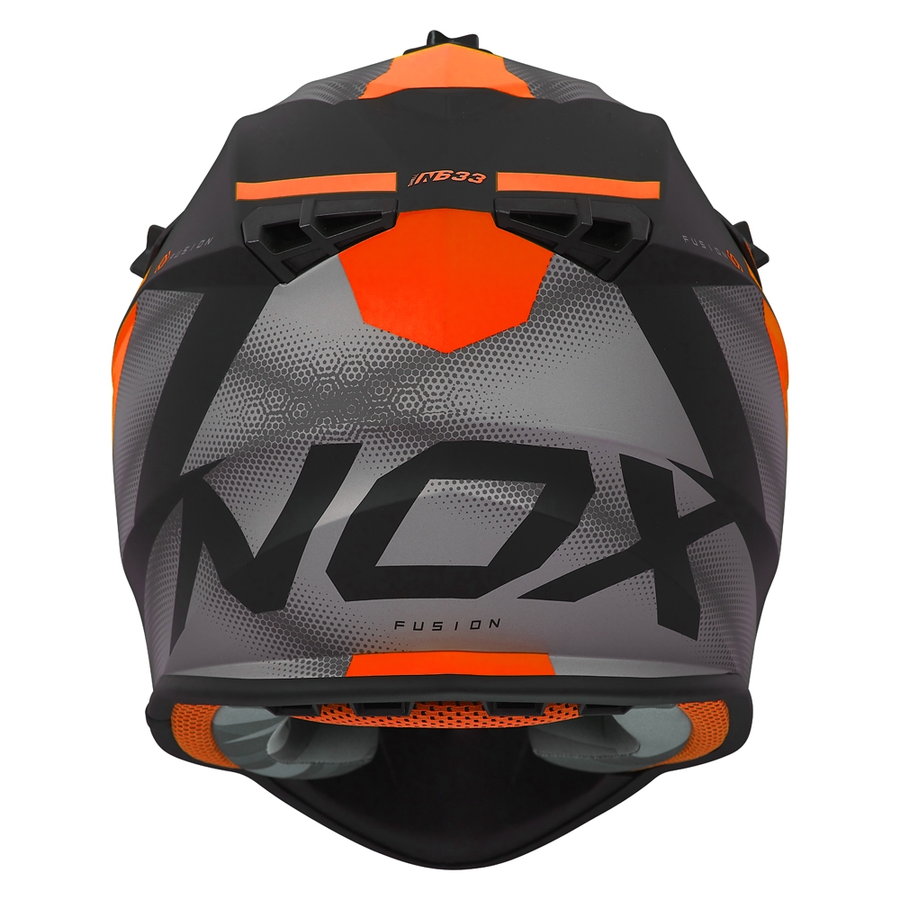 NOX casque cross moto N633 FUSION noir mat / orange