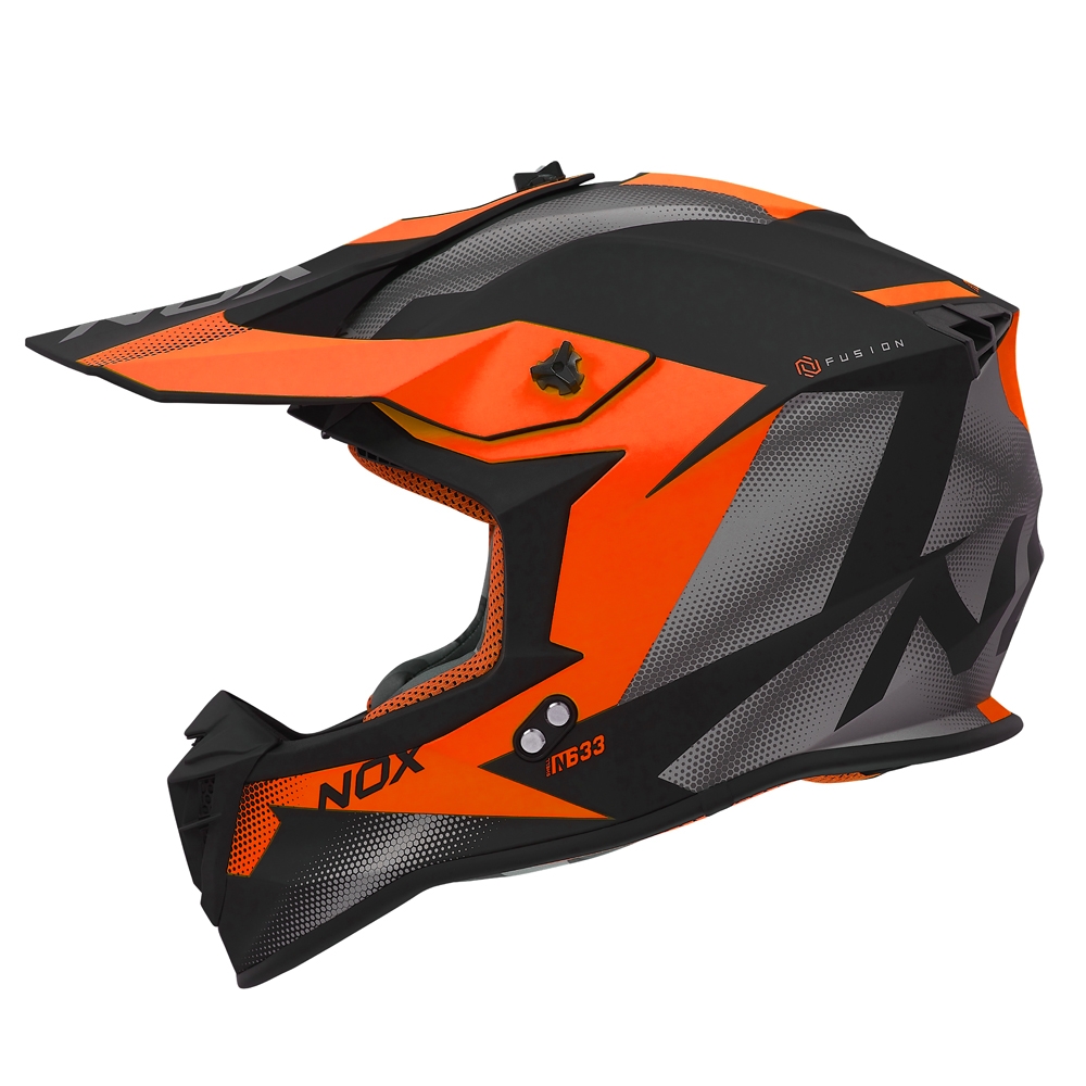NOX motorcycle cross helmet N633 FUSION matt black / orange