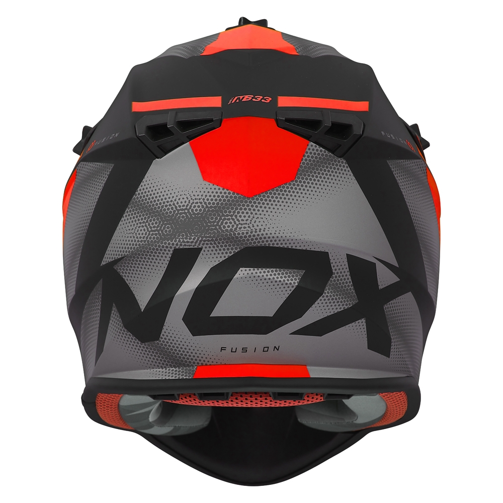 NOX casque cross moto N633 FUSION noir mat / rouge
