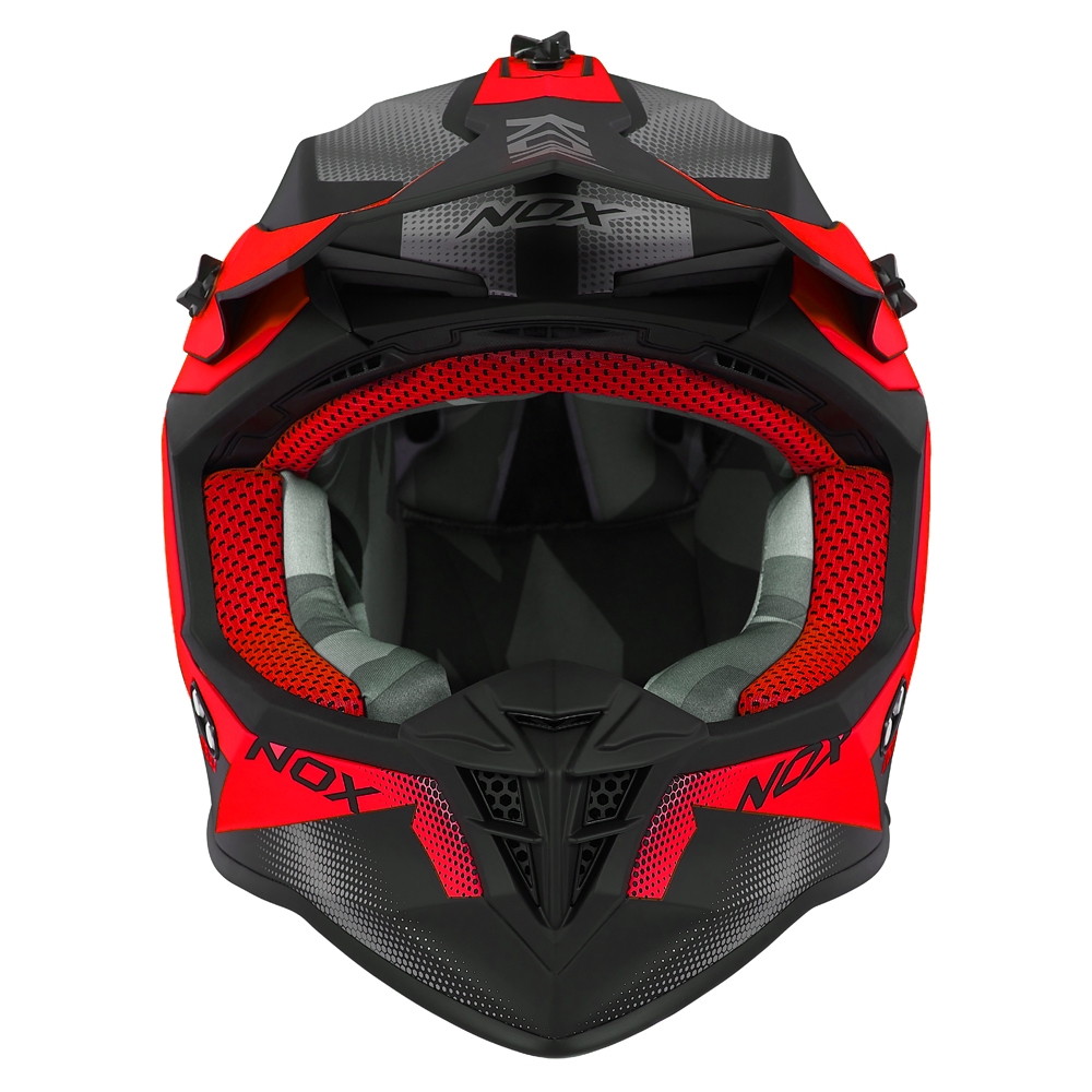 NOX motorcycle cross helmet N633 FUSION matt black / red