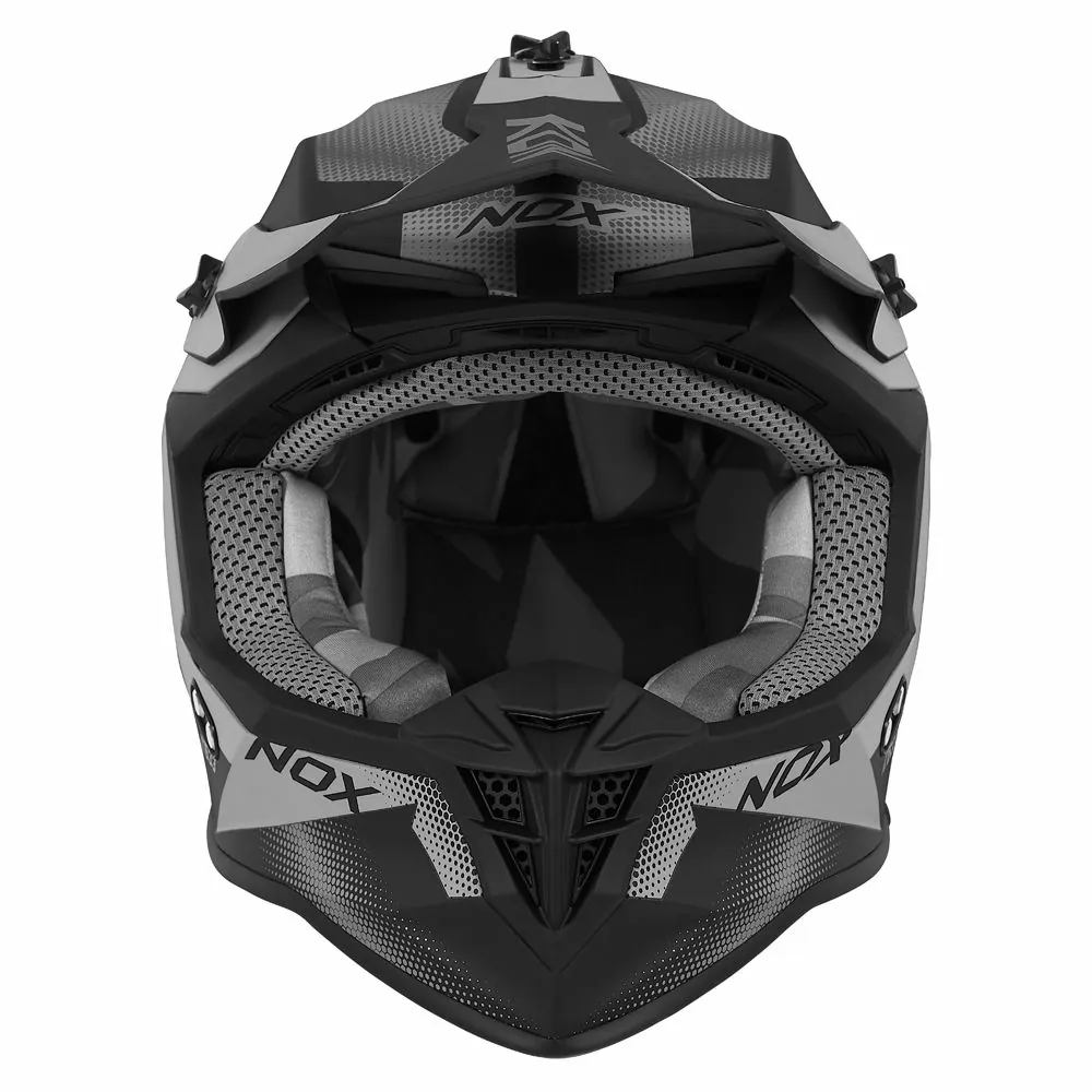 NOX casque cross moto N633 FUSION noir mat / titane