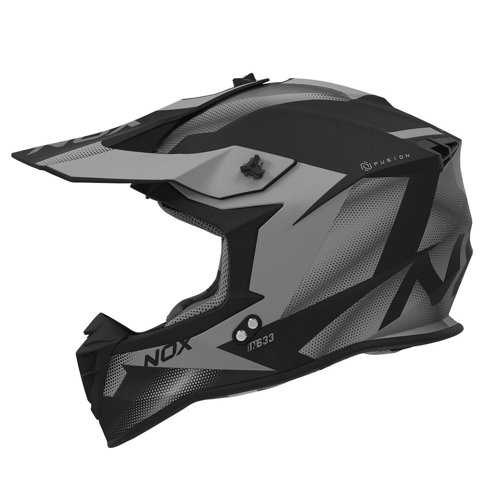 NOX casque cross moto N633 FUSION noir mat / titane