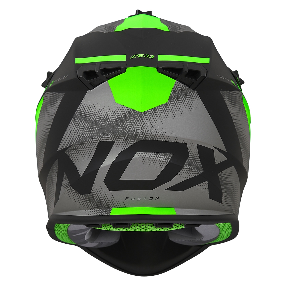 NOX casque cross moto N633 FUSION noir mat / vert