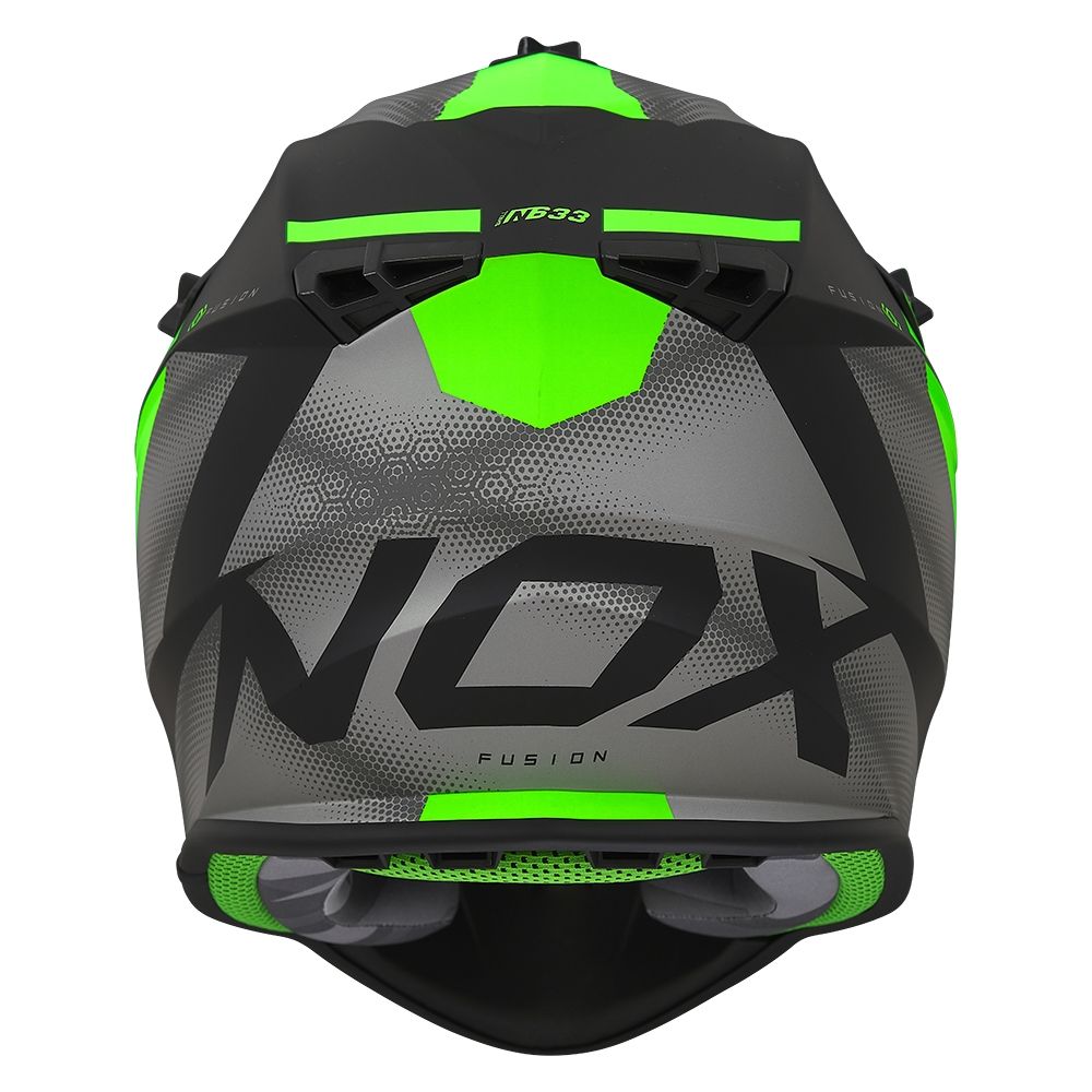 NOX casque cross moto N633 FUSION noir mat / vert