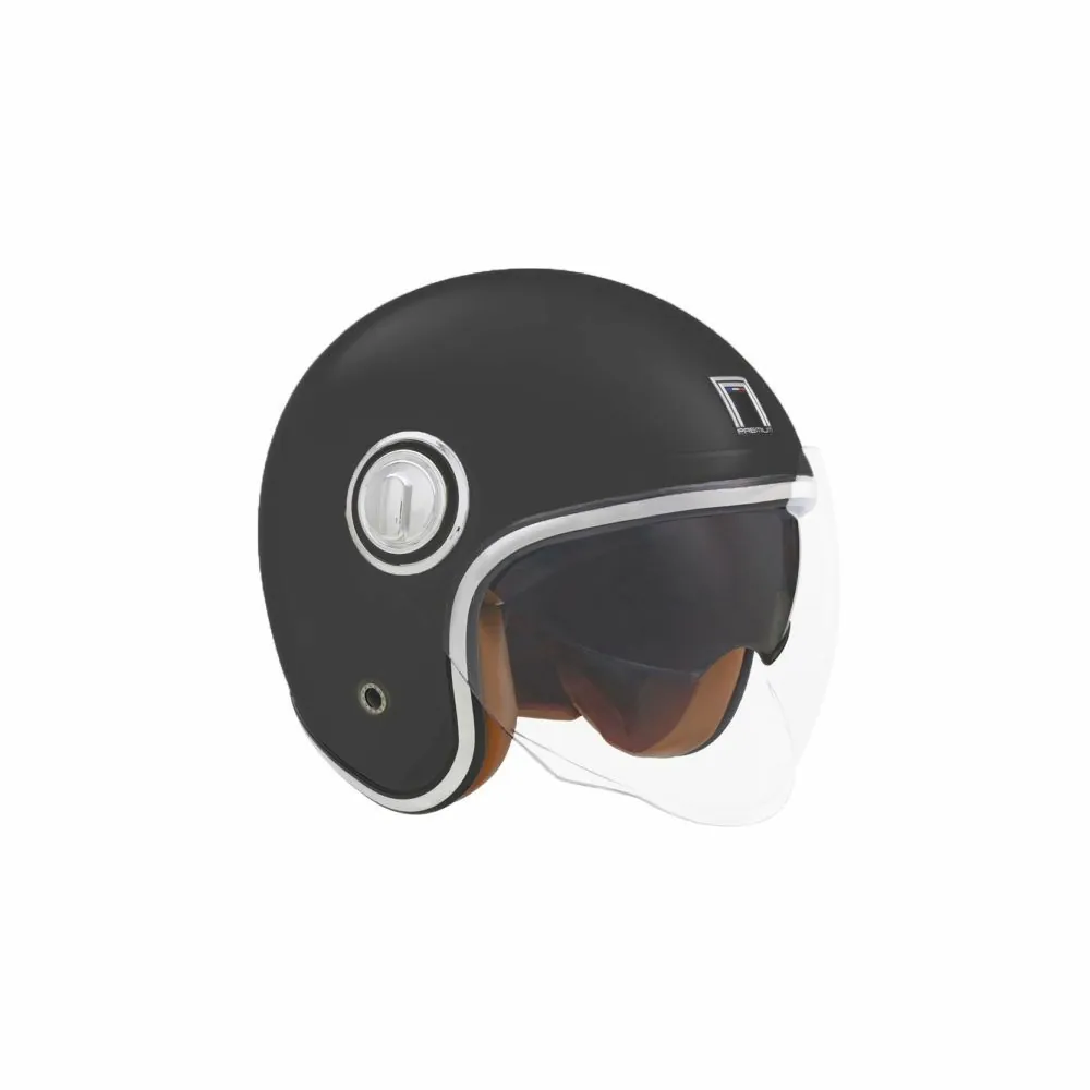 NOX casque jet vintage moto scooter HERITAGE noir mat