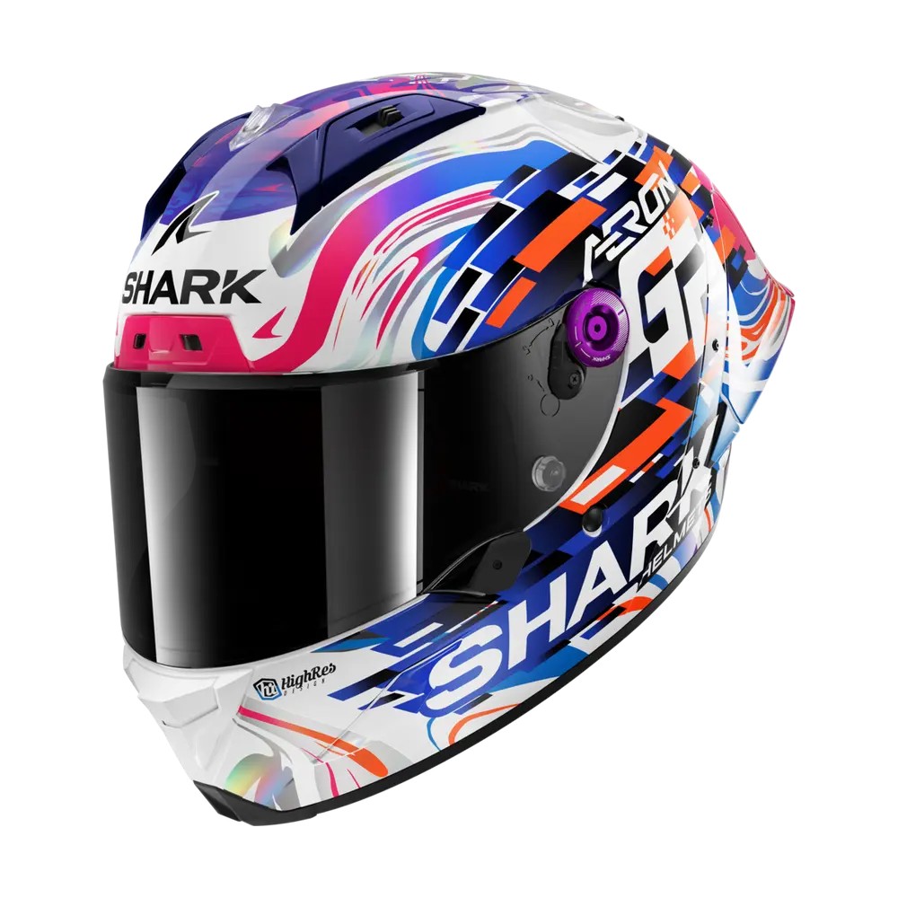 SHARK integral motorcycle helmet AERON GP REPLICA ZARCO purple / blue