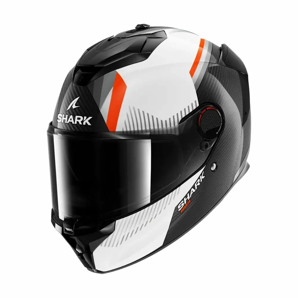 SHARK casque moto intégral SPARTAN GT PRO DOKHTA CARBON blanc / orange