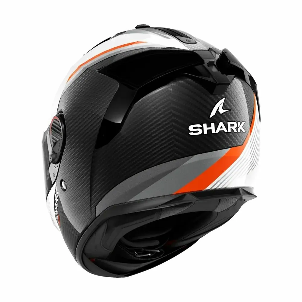 SHARK casque moto intégral SPARTAN GT PRO DOKHTA CARBON blanc / orange