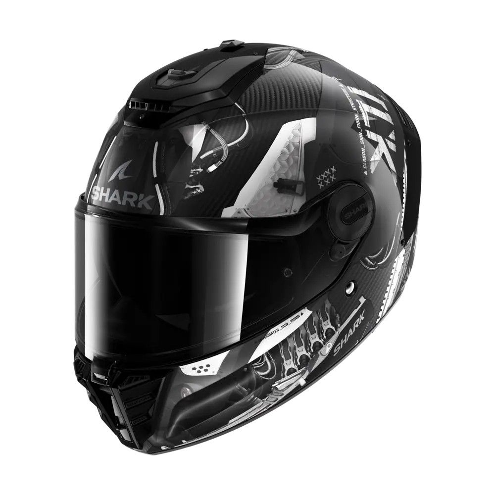 SHARK casque moto intégral SPARTAN RS CARBON XBOT carbone / anthracite / argent