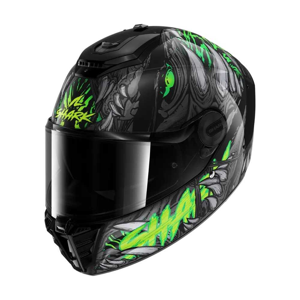 SHARK casque moto intégral SPARTAN RS SHAYTAN noir / vert / anthracite