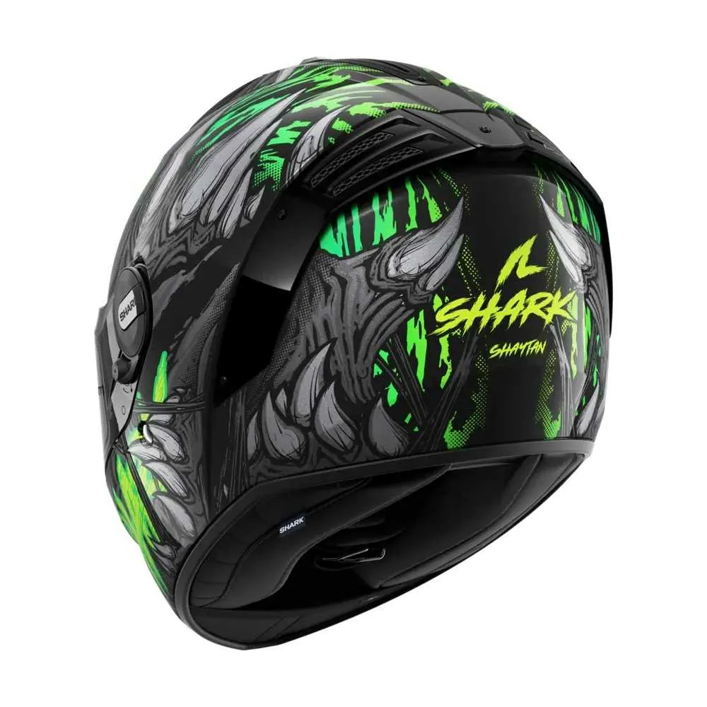 SHARK casque moto intégral SPARTAN RS SHAYTAN noir / vert / anthracite