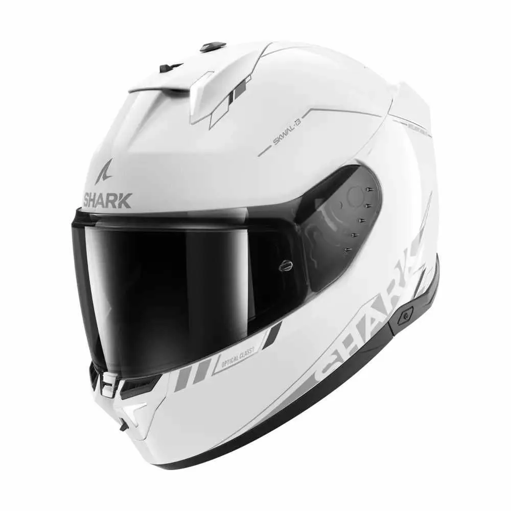 SHARK integral motorcycle helmet SKWAL i3 BLANK SP white / anthracite / silver