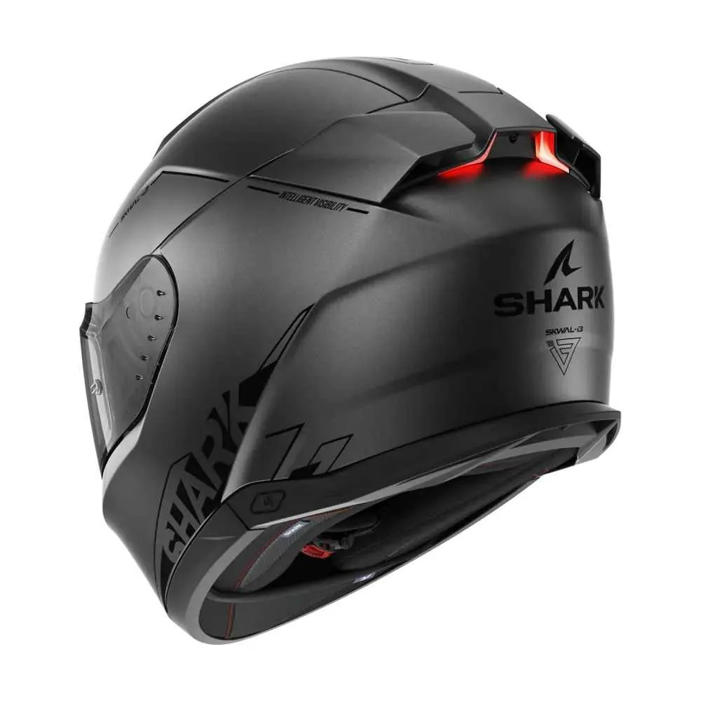 SHARK casque moto intégral SKWAL i3 BLANK SP anthracite / noir / argent