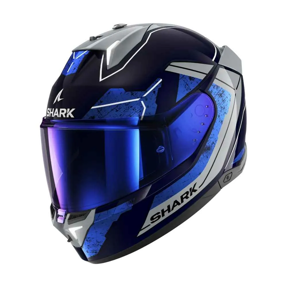 SHARK casque moto intégral SKWAL i3 RHAD bleu / chrome / argent