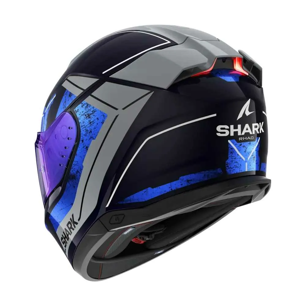 SHARK casque moto intégral SKWAL i3 RHAD bleu / chrome / argent