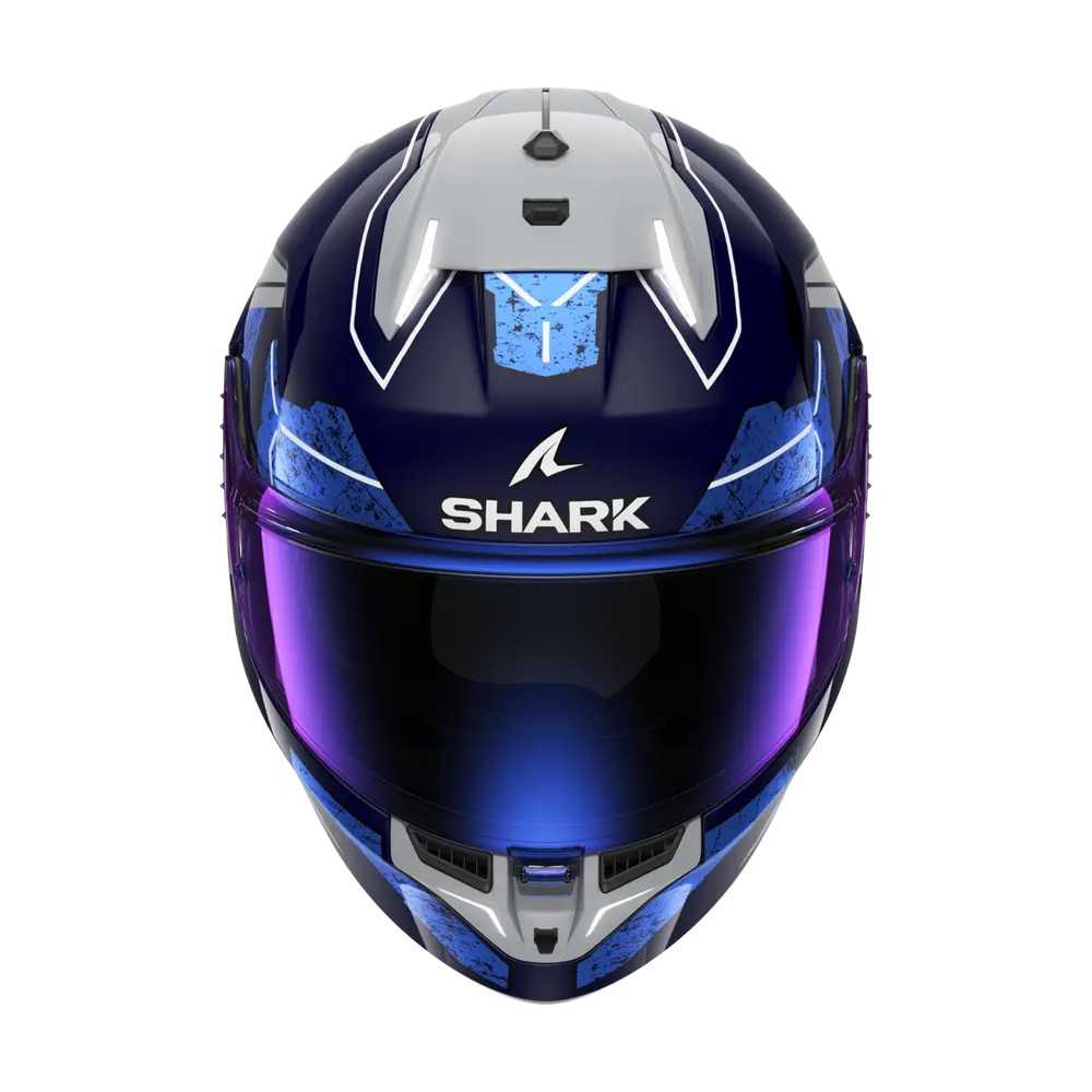 SHARK casque moto intégral SKWAL i3 RHAD bleu / chrome / argent