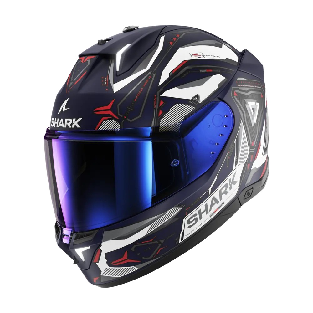 SHARK casque moto intégral SKWAL i3 LINIK bleu mat / blanc / rouge