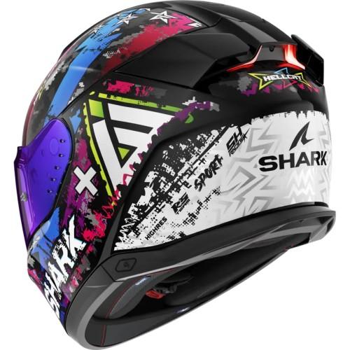 SHARK integral motorcycle helmet SKWAL i3 HELLCAT black / chrom / blue