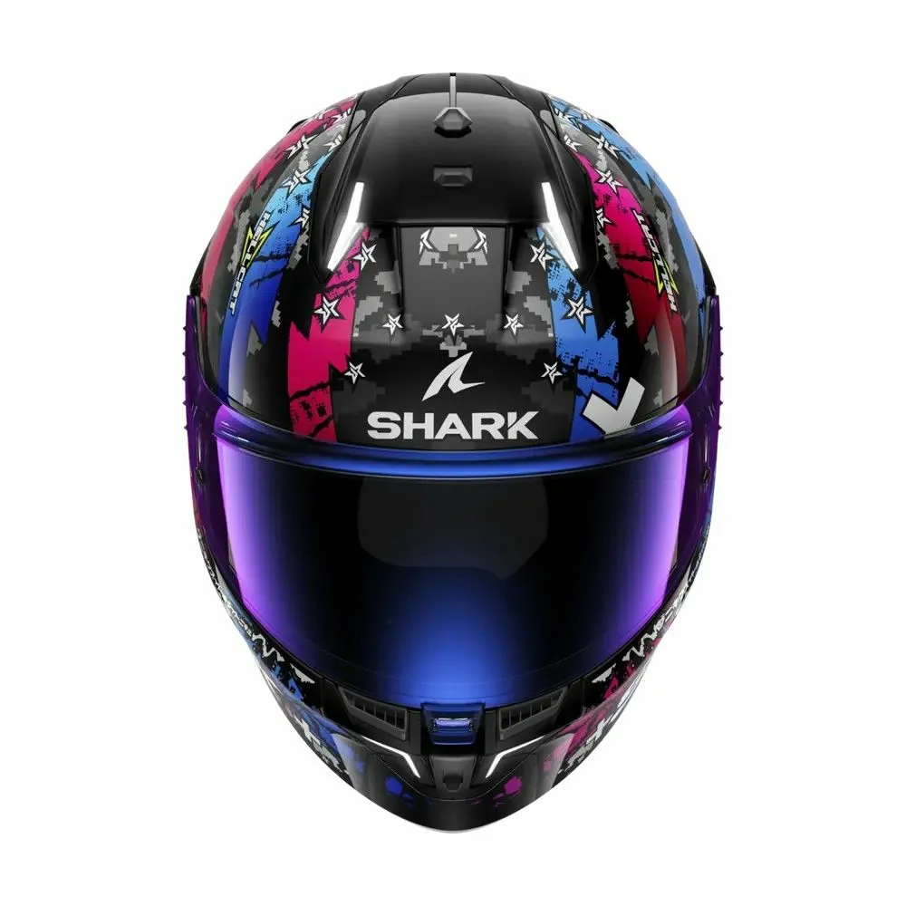 SHARK casque moto intégral SKWAL i3 HELLCAT noir / chrome / bleu