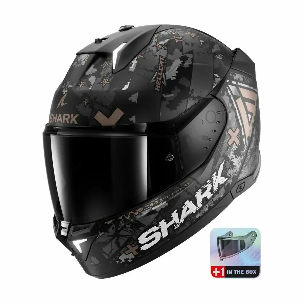 SHARK casque moto intégral SKWAL i3 HELLCAT noir mat / chrome / anthracite