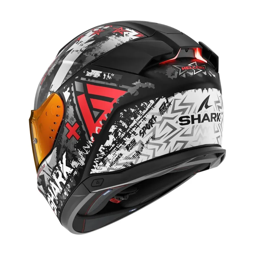 SHARK casque moto intégral SKWAL i3 HELLCAT noir mat / chrome / rouge