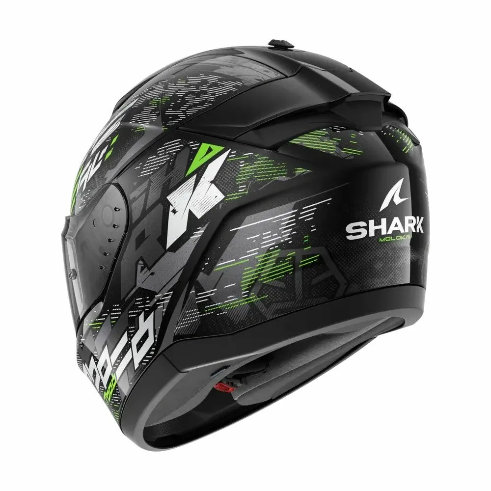 SHARK casque moto intégral RIDILL 2 MOLOKAI noir / argent / vert