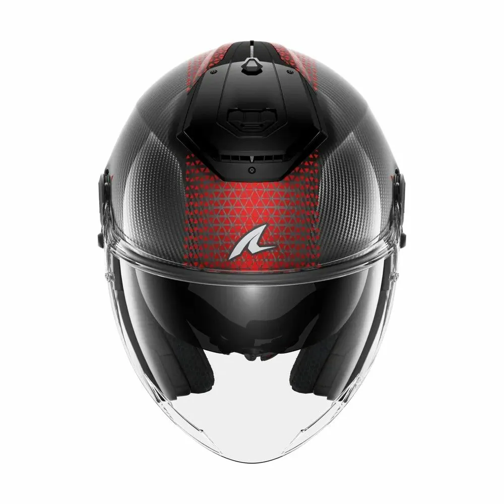 SHARK casque moto jet RS JET CARBON IKONIK carbone / rouge / chrome